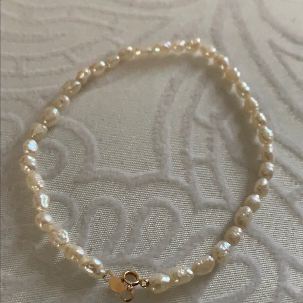 fresh mother pearls.bracelet.14k gold.